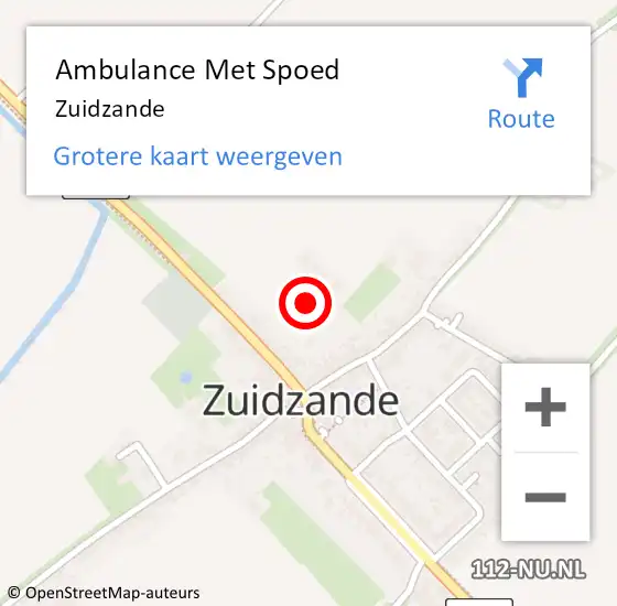 Locatie op kaart van de 112 melding: Ambulance Met Spoed Naar Zuidzande op 13 maart 2024 19:05