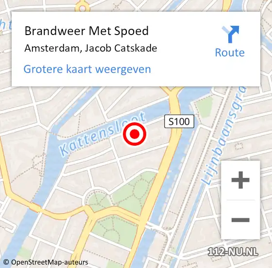 Locatie op kaart van de 112 melding: Brandweer Met Spoed Naar Amsterdam, Jacob Catskade op 13 maart 2024 21:19