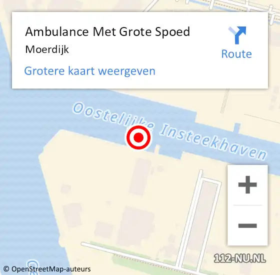 Locatie op kaart van de 112 melding: Ambulance Met Grote Spoed Naar Moerdijk op 13 maart 2024 21:20