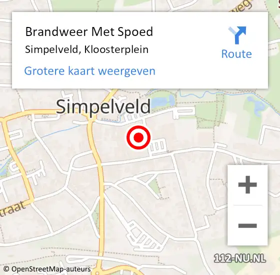 Locatie op kaart van de 112 melding: Brandweer Met Spoed Naar Simpelveld, Kloosterplein op 13 maart 2024 22:27