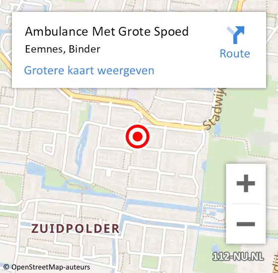 Locatie op kaart van de 112 melding: Ambulance Met Grote Spoed Naar Eemnes, Binder op 29 september 2014 07:09
