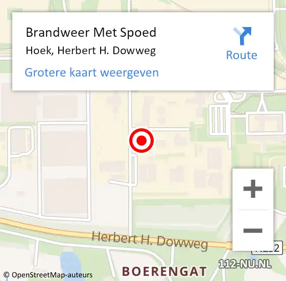 Locatie op kaart van de 112 melding: Brandweer Met Spoed Naar Hoek, Herbert H. Dowweg op 14 maart 2024 00:28