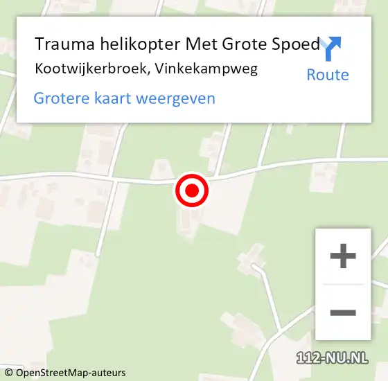 Locatie op kaart van de 112 melding: Trauma helikopter Met Grote Spoed Naar Kootwijkerbroek, Vinkekampweg op 14 maart 2024 02:57