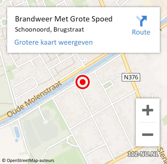 Locatie op kaart van de 112 melding: Brandweer Met Grote Spoed Naar Schoonoord, Brugstraat op 14 maart 2024 03:06