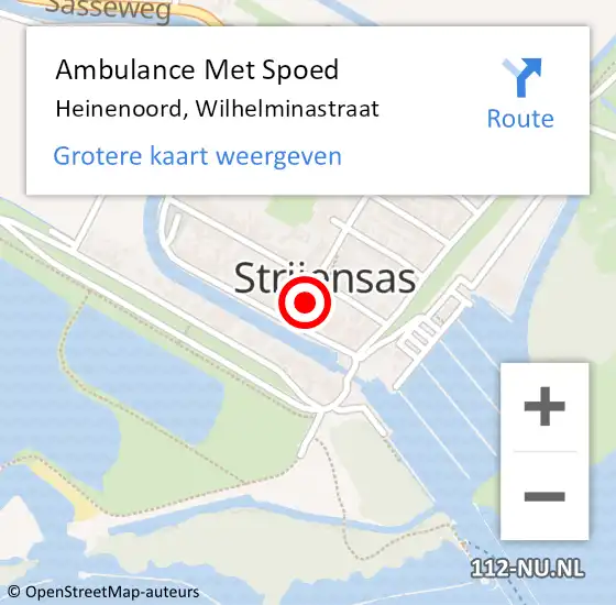 Locatie op kaart van de 112 melding: Ambulance Met Spoed Naar Heinenoord, Wilhelminastraat op 14 maart 2024 03:20
