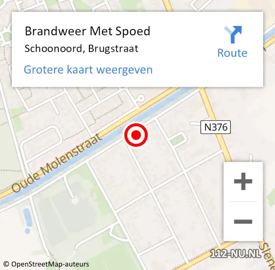 Locatie op kaart van de 112 melding: Brandweer Met Spoed Naar Schoonoord, Brugstraat op 14 maart 2024 04:15
