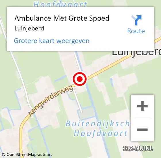 Locatie op kaart van de 112 melding: Ambulance Met Grote Spoed Naar Luinjeberd op 14 maart 2024 08:16