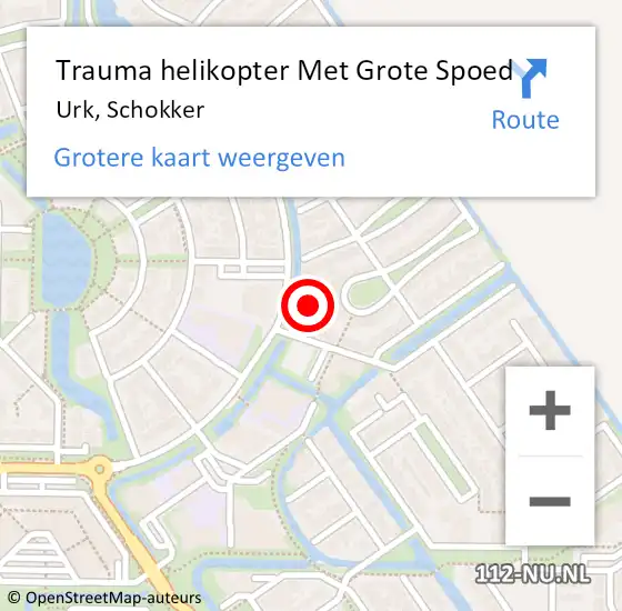Locatie op kaart van de 112 melding: Trauma helikopter Met Grote Spoed Naar Urk, Schokker op 14 maart 2024 08:25