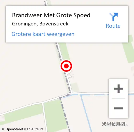 Locatie op kaart van de 112 melding: Brandweer Met Grote Spoed Naar Groningen, Bovenstreek op 29 september 2014 07:49