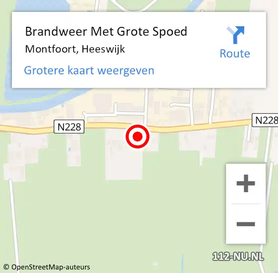 Locatie op kaart van de 112 melding: Brandweer Met Grote Spoed Naar Montfoort, Heeswijk op 14 maart 2024 09:11