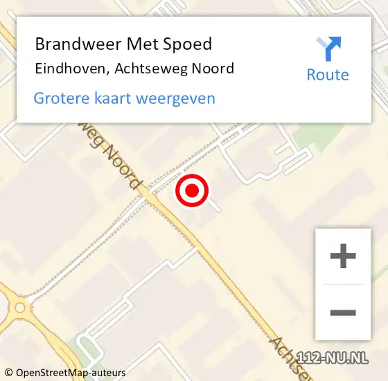 Locatie op kaart van de 112 melding: Brandweer Met Spoed Naar Eindhoven, Achtseweg Noord op 14 maart 2024 11:33