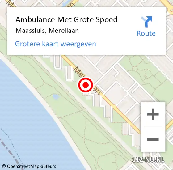 Locatie op kaart van de 112 melding: Ambulance Met Grote Spoed Naar Maassluis, Merellaan op 14 maart 2024 11:37
