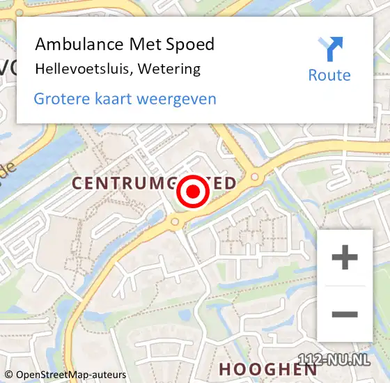Locatie op kaart van de 112 melding: Ambulance Met Spoed Naar Hellevoetsluis, Wetering op 14 maart 2024 12:12