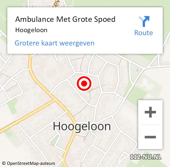 Locatie op kaart van de 112 melding: Ambulance Met Grote Spoed Naar Hoogeloon op 14 maart 2024 13:05