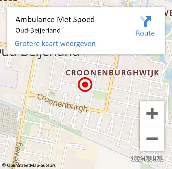 Locatie op kaart van de 112 melding: Ambulance Met Spoed Naar Oud-Beijerland op 14 maart 2024 13:27