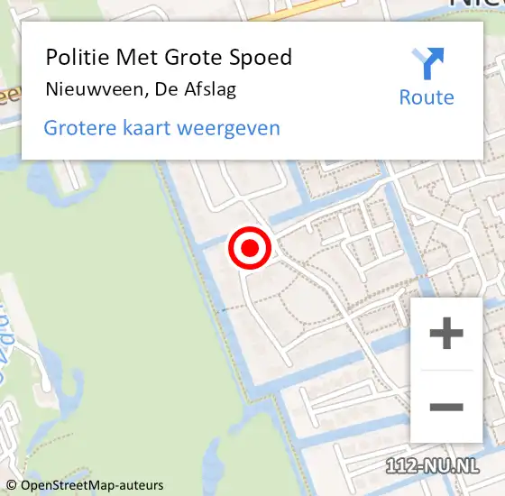 Locatie op kaart van de 112 melding: Politie Met Grote Spoed Naar Nieuwveen, De Afslag op 14 maart 2024 13:33