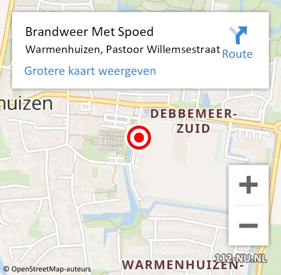 Locatie op kaart van de 112 melding: Brandweer Met Spoed Naar Warmenhuizen, Pastoor Willemsestraat op 14 maart 2024 14:08
