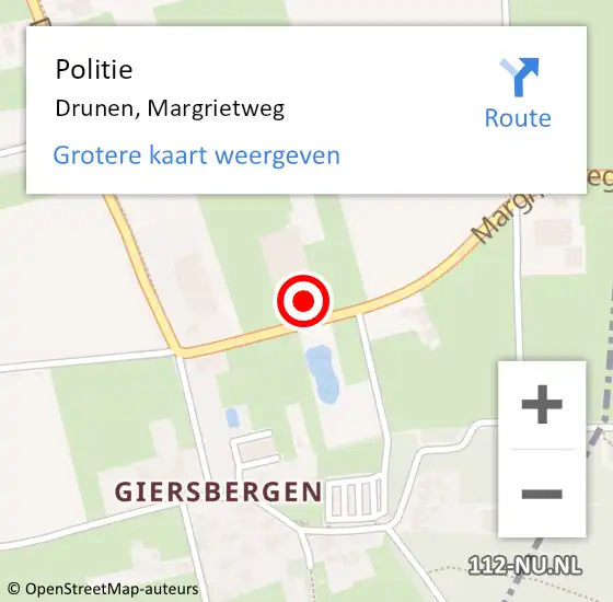 Locatie op kaart van de 112 melding: Politie Drunen, Margrietweg op 14 maart 2024 14:23
