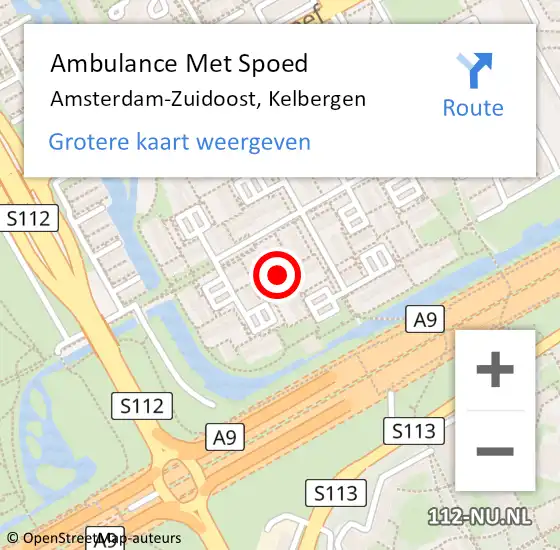Locatie op kaart van de 112 melding: Ambulance Met Spoed Naar Amsterdam, Kelbergen op 14 maart 2024 14:49