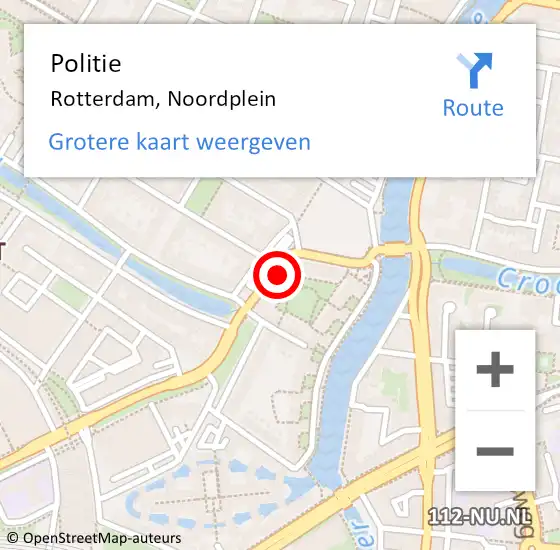 Locatie op kaart van de 112 melding: Politie Rotterdam, Noordplein op 14 maart 2024 14:54