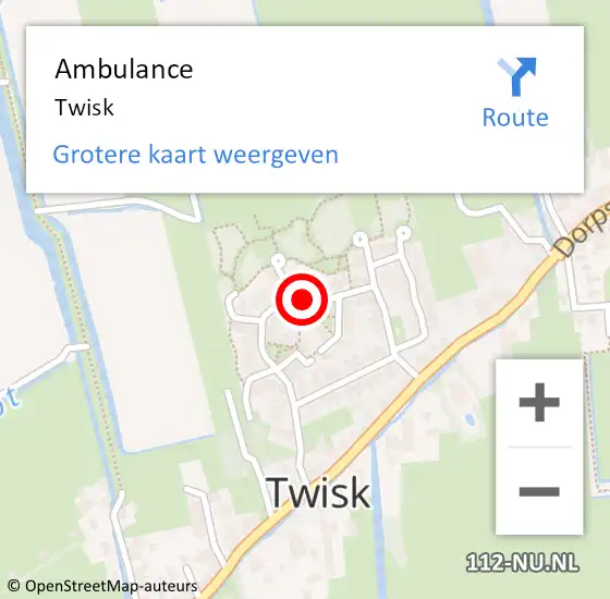 Locatie op kaart van de 112 melding: Ambulance Twisk op 14 maart 2024 15:19