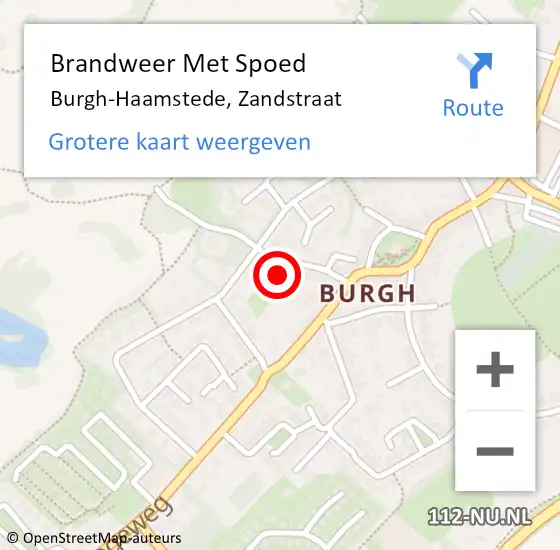 Locatie op kaart van de 112 melding: Brandweer Met Spoed Naar Burgh-Haamstede, Zandstraat op 14 maart 2024 17:10