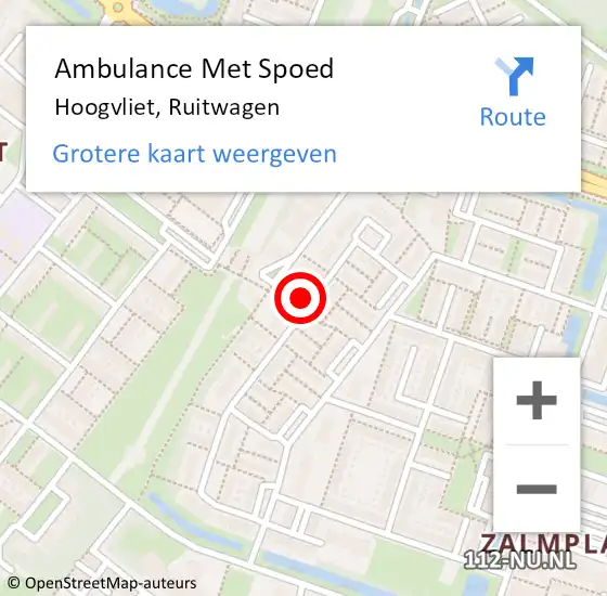 Locatie op kaart van de 112 melding: Ambulance Met Spoed Naar Hoogvliet, Ruitwagen op 14 maart 2024 17:31