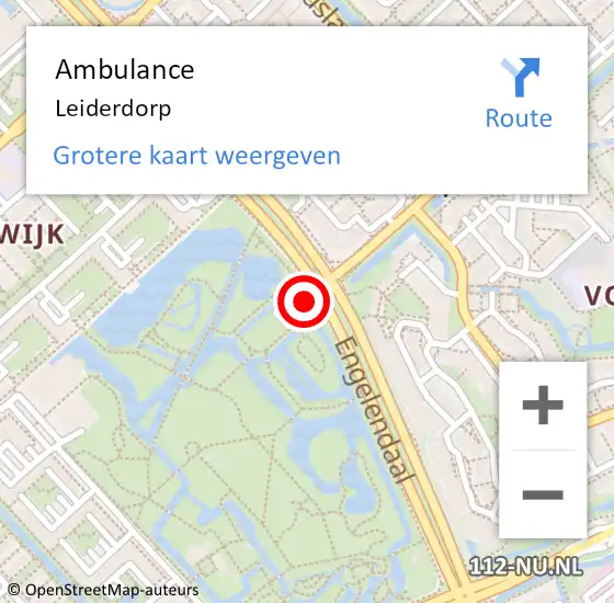 Locatie op kaart van de 112 melding: Ambulance Leiderdorp op 14 maart 2024 17:49