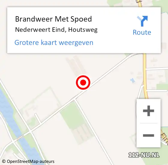 Locatie op kaart van de 112 melding: Brandweer Met Spoed Naar Nederweert Eind, Houtsweg op 14 maart 2024 18:58