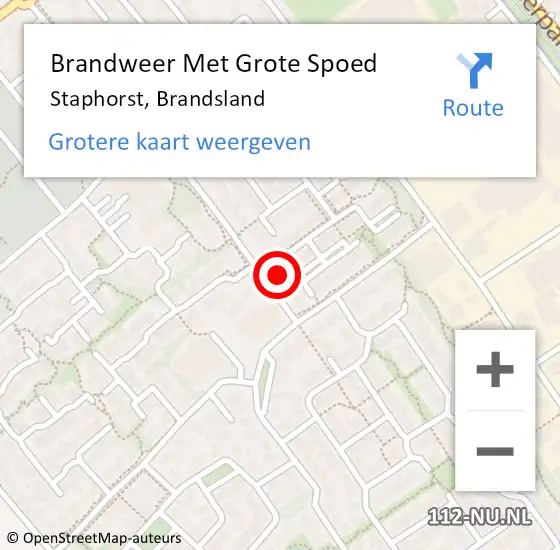 Locatie op kaart van de 112 melding: Brandweer Met Grote Spoed Naar Staphorst, Brandsland op 14 maart 2024 19:23