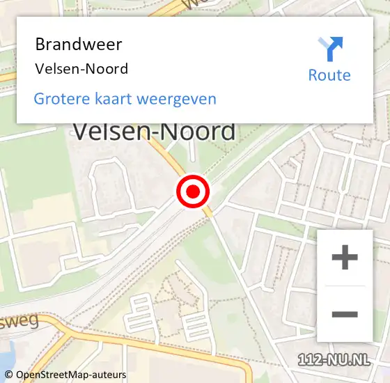 Locatie op kaart van de 112 melding: Brandweer Velsen-Noord op 14 maart 2024 19:32