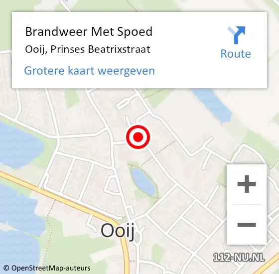 Locatie op kaart van de 112 melding: Brandweer Met Spoed Naar Ooij, Prinses Beatrixstraat op 14 maart 2024 20:50