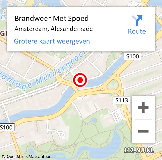 Locatie op kaart van de 112 melding: Brandweer Met Spoed Naar Amsterdam, Alexanderkade op 14 maart 2024 21:38