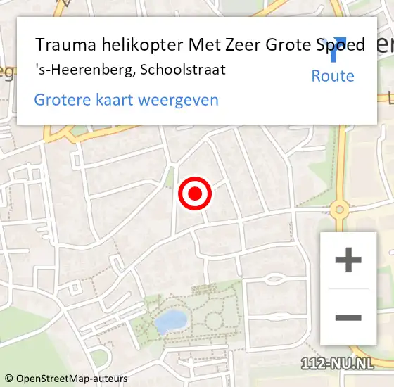 Locatie op kaart van de 112 melding: Trauma helikopter Met Zeer Grote Spoed Naar 's-Heerenberg, Schoolstraat op 15 maart 2024 00:34