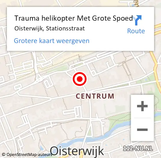 Locatie op kaart van de 112 melding: Trauma helikopter Met Grote Spoed Naar Oisterwijk, Stationsstraat op 15 maart 2024 00:50