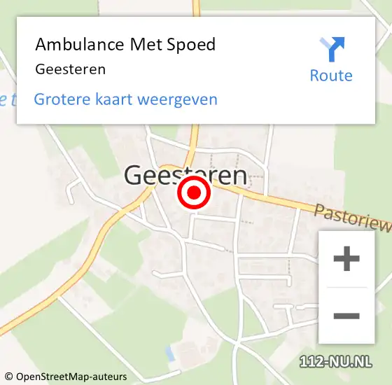 Locatie op kaart van de 112 melding: Ambulance Met Spoed Naar Geesteren op 15 maart 2024 01:13