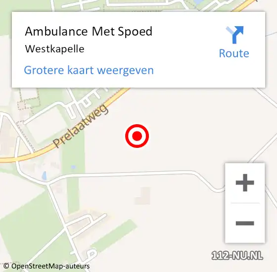 Locatie op kaart van de 112 melding: Ambulance Met Spoed Naar Westkapelle op 15 maart 2024 04:49