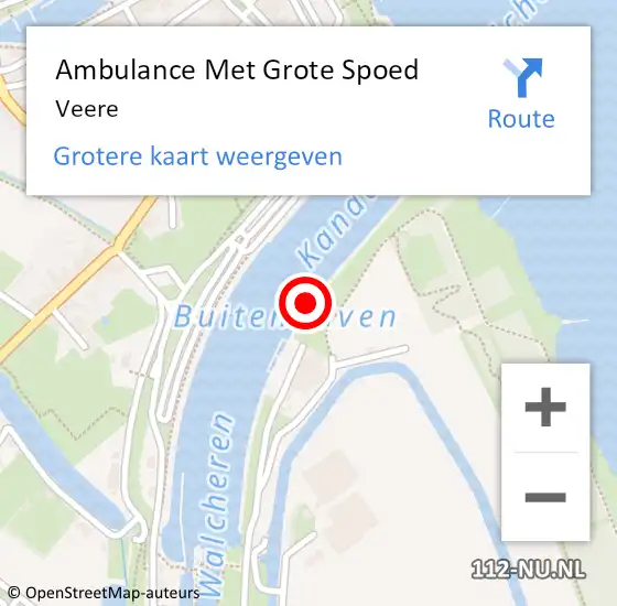 Locatie op kaart van de 112 melding: Ambulance Met Grote Spoed Naar Veere op 15 maart 2024 05:52