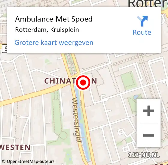Locatie op kaart van de 112 melding: Ambulance Met Spoed Naar Rotterdam, Kruisplein op 15 maart 2024 07:33
