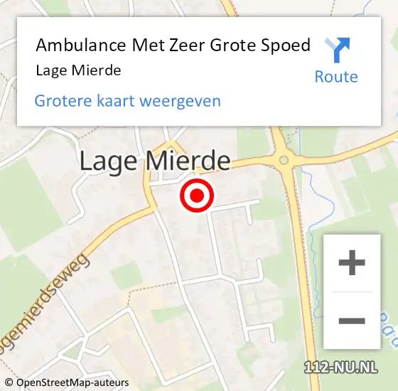 Locatie op kaart van de 112 melding: Ambulance Met Zeer Grote Spoed Naar Lage Mierde op 15 maart 2024 08:53
