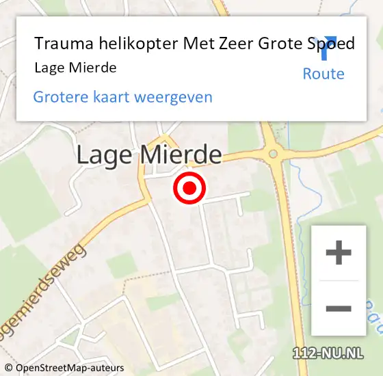 Locatie op kaart van de 112 melding: Trauma helikopter Met Zeer Grote Spoed Naar Lage Mierde op 15 maart 2024 08:54