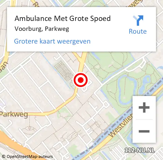 Locatie op kaart van de 112 melding: Ambulance Met Grote Spoed Naar Voorburg, Parkweg op 15 maart 2024 12:41