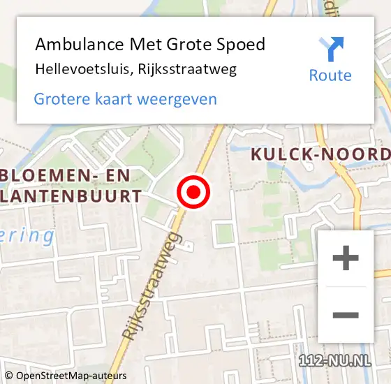 Locatie op kaart van de 112 melding: Ambulance Met Grote Spoed Naar Hellevoetsluis, Rijksstraatweg op 15 maart 2024 12:47