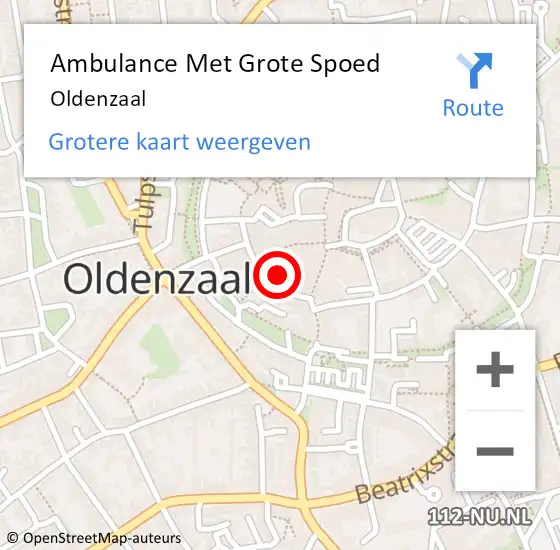Locatie op kaart van de 112 melding: Ambulance Met Grote Spoed Naar Oldenzaal op 15 maart 2024 13:03