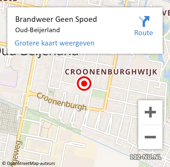 Locatie op kaart van de 112 melding: Brandweer Geen Spoed Naar Oud-Beijerland op 15 maart 2024 13:17