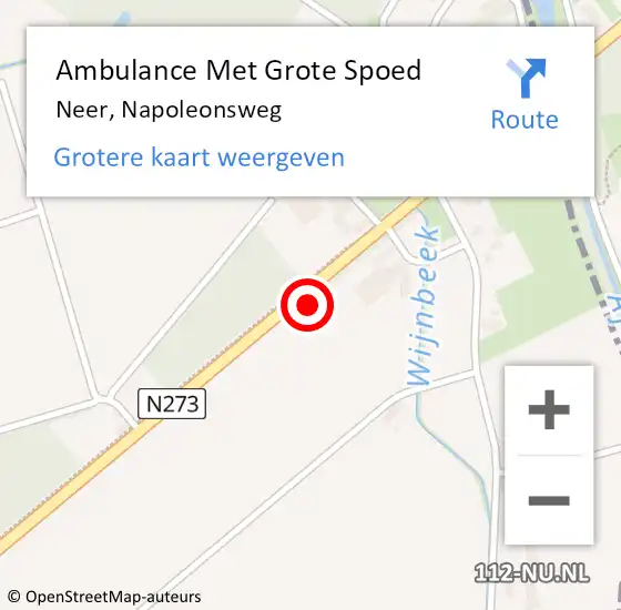 Locatie op kaart van de 112 melding: Ambulance Met Grote Spoed Naar Neer, Napoleonsweg op 15 maart 2024 13:22