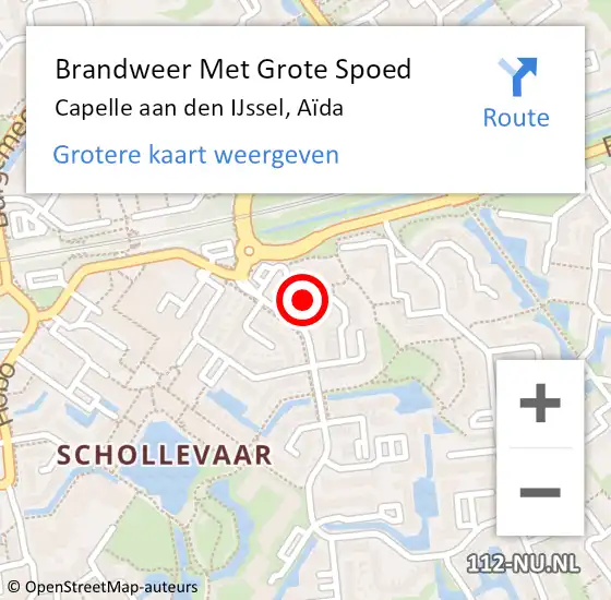 Locatie op kaart van de 112 melding: Brandweer Met Grote Spoed Naar Capelle aan den IJssel, Aïda op 15 maart 2024 13:22