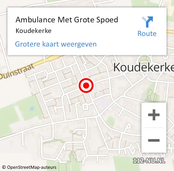 Locatie op kaart van de 112 melding: Ambulance Met Grote Spoed Naar Koudekerke op 15 maart 2024 13:23