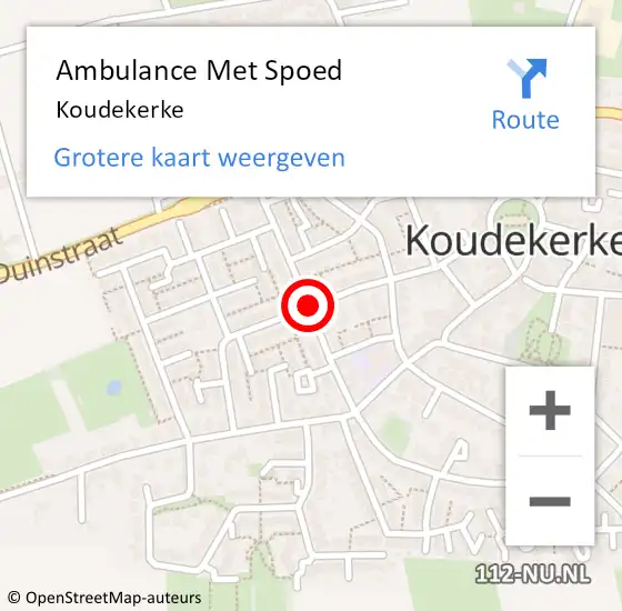 Locatie op kaart van de 112 melding: Ambulance Met Spoed Naar Koudekerke op 15 maart 2024 13:41