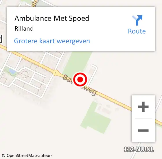 Locatie op kaart van de 112 melding: Ambulance Met Spoed Naar Rilland op 15 maart 2024 14:05